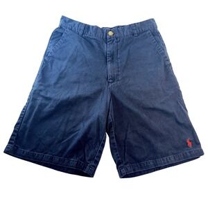 Polo Ralph Lauren Boys Navy Blue Chino Shorts Size 16 Cotton Twill EV841284